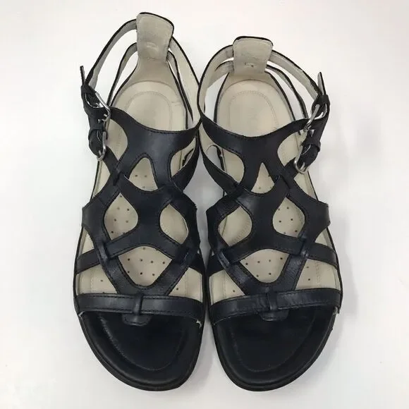 Ecco Black Gladiator Sandals - Picture 12 of 14